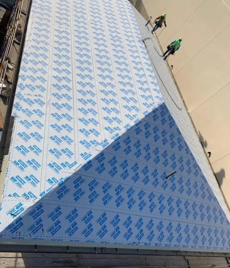 Professional roofers installing underlayment on a metal roof in Craig